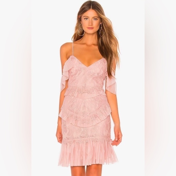 NWT Bardot Valorie‎ Lace Cocktail Dress in Dusty Pink US 8 M - Picture 1 of 9